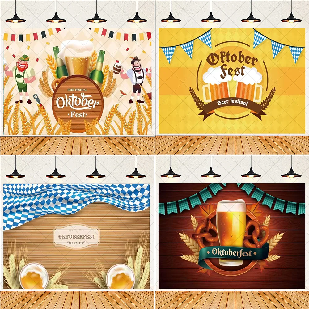 

Oktoberfest Beer Theme Celebration Party Decoration Photography Background Beers Festival Dancing Decor For Home Outdoor Poster