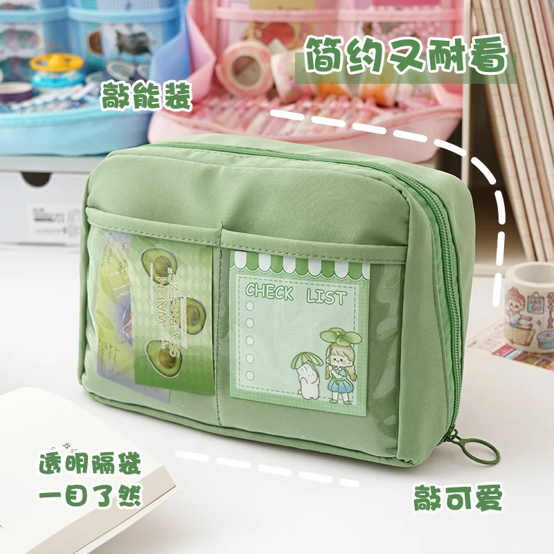 Multifunctional Pen Bag Fashion Pencil Case 12-Layer Pen Storage Bag 90 Degree Large Opening Stationery Bag Stationery Organizer