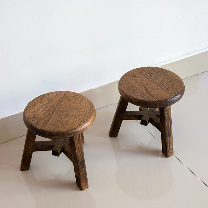 Solid Wood Kids Stool Anti-Slip Children's Step Chair Living Room Learning Seat Entrance Small Stools for Changing Shoes