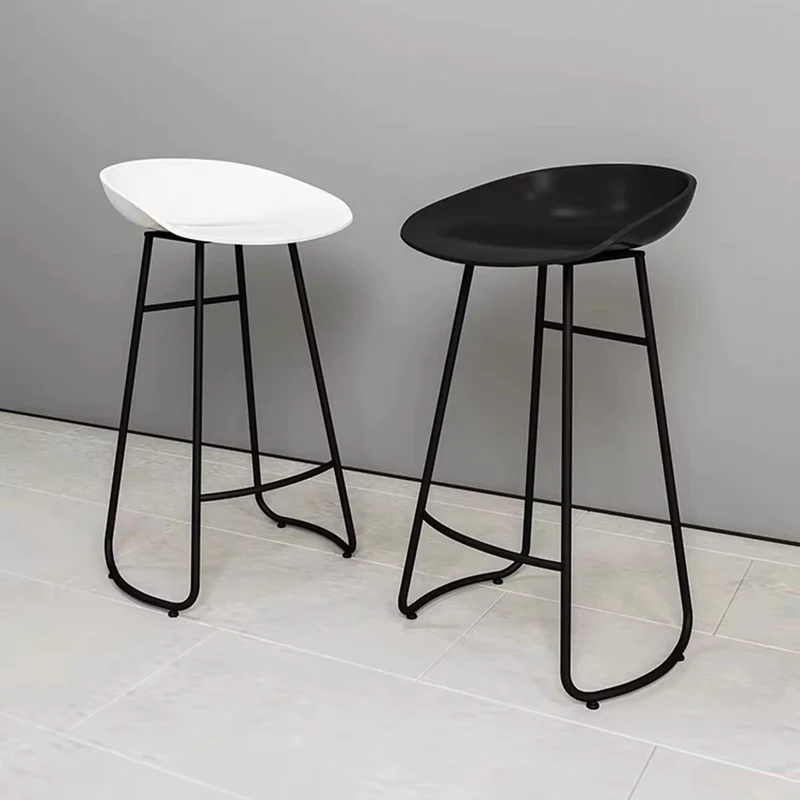 

Nordic Design Bar Stool Lounge Luxury Black Salon Vanity Bar Stool Metal Reception Desk Sillas Para Comedor Restaurant Furniture