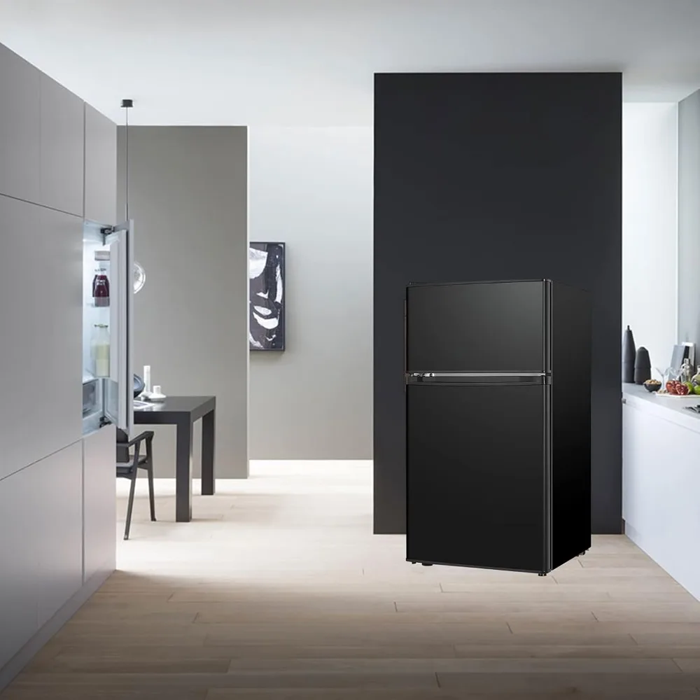Mini refrigerador de 3,2 pies cúbicos con congelador, refrigerador compacto de 2 puertas con poco ruido, para dormitorio, sala de estar, dormitorio, cocina, oficina