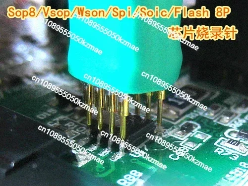 SOP8 Burn Test Chip Test Probe Pogo Pin Spacing 1.27mm SOP8 / VSOP8 / WSON  Gray Cable