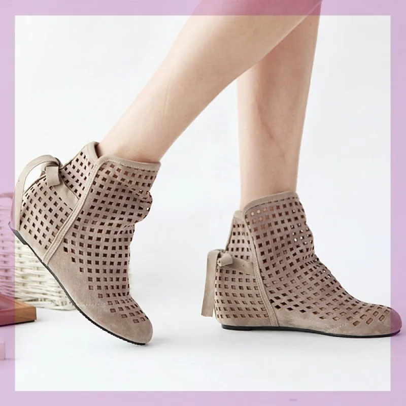 Hollow Summer Boots Bootie 2026 with The New Shoes Lace Openwork Crochet Boots Plus Size 43 Hollow Fashion Women Boots