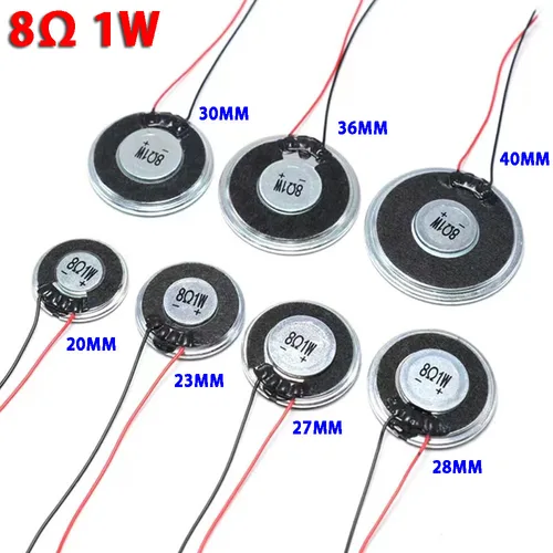 Imagen 1 del producto 1 Uds 8Ω 1W diámetro 20/23/26/28/30/32/36 L = 60MM Mini altavoz de bocina altavoz pequeño ultrafino zumbador para timbre intercomunicador Juguetes