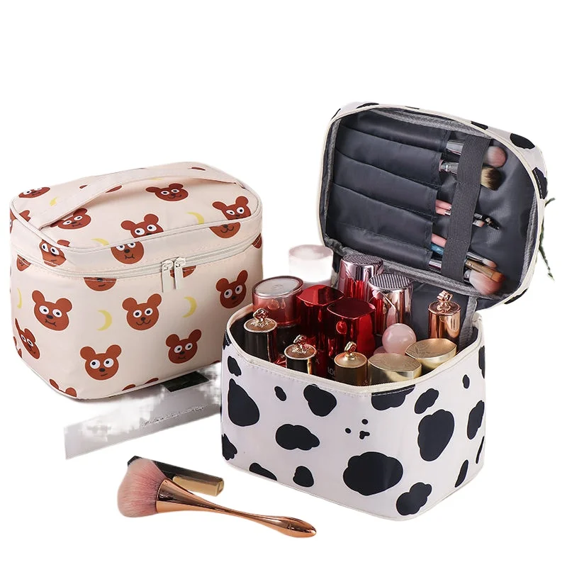 2024 New Cow Makeup Bag Large Capacity Portable and Simple Cartoon Skincare Product Storage Bag Washing Bag