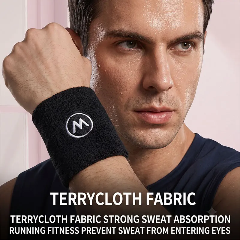 1 Pair of Sweat-Absorbent and Breathable Sports Wristbands - Elastic and Adjustable Fitness Wristbands, Suitable for Both Men and Women, Suitable for Basketball, Tennis, and Badminton