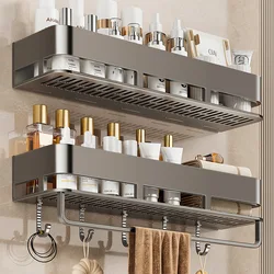 Bathroom Storage Rack Non Perforated Wall Mounted Towel Rack Bathroom Washbasin Cosmetics Storage Rack Wrought Iron Material
