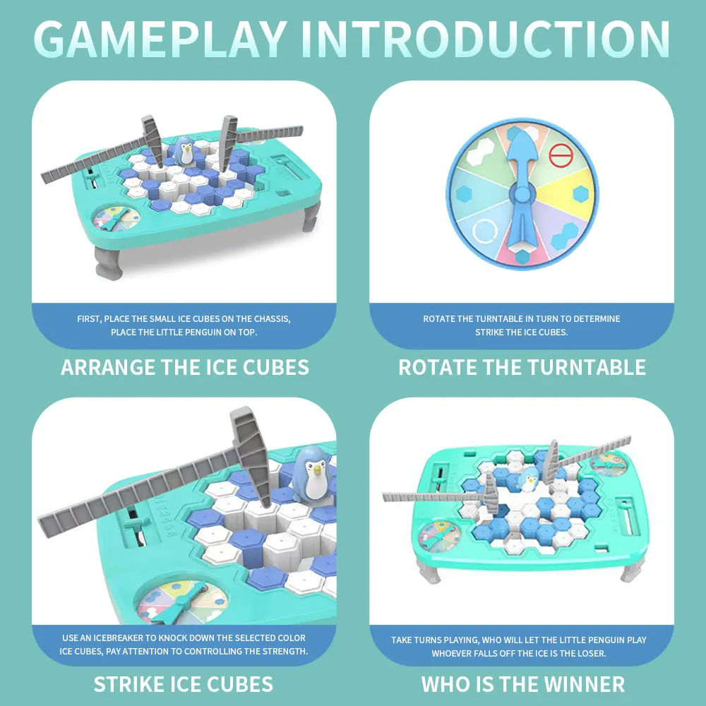 عبر الحدود الإنقاذ البطريق كسر الجليد للأطفال شخصين معركة كسر الجليد البطريق مجلس لعبة التفكير الوالدين والطفل الألغاز