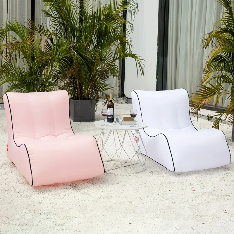 New Outdoor Beach Inflatable Sofa  Lazy Leisure Inflatable Seat - Portable Foldable Camping Backrest Seat - Waterproof | L 100cm