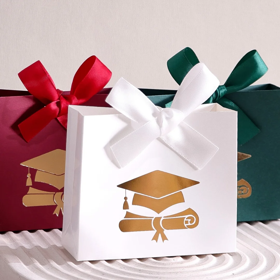 Graduation Graduation Cap Gift Bag Mini Paper Box Gold Foil Diploma Candy Packaging with Ribbon Bow for Party Favor Supplies Wholesale - Aliexpress Deal