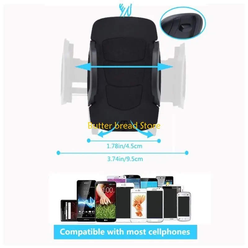 

W89C Двойной держатель для мобильного телефона, вращающийся на 360°, универсальный держатель для телефона, регулируемая по