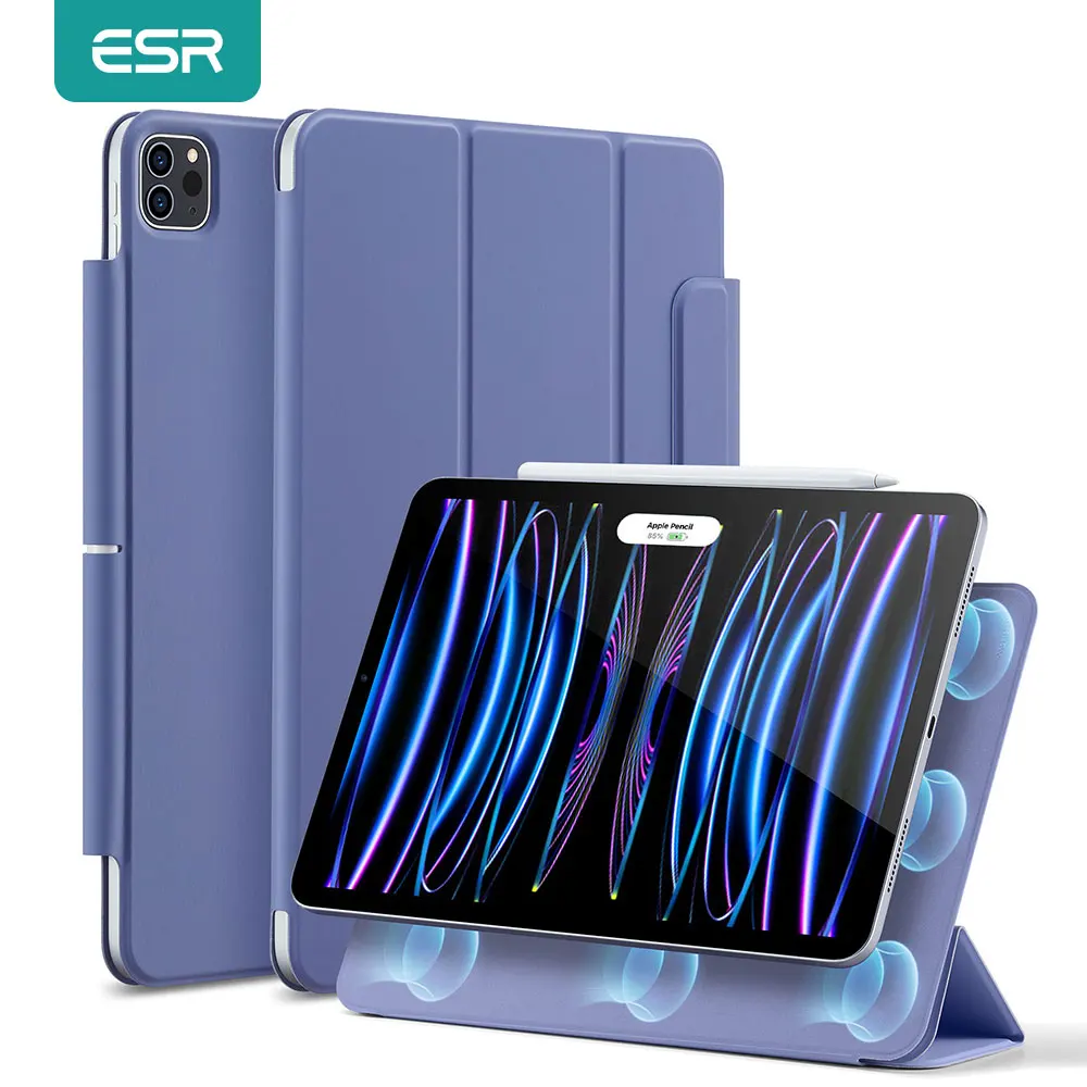 

ESR Case for iPad Pro 11 2022 Magnetic Smart Case Trifold Stand Cover for iPad Pro 12.9 2022 2021 2020 Rebound Magnetic Case