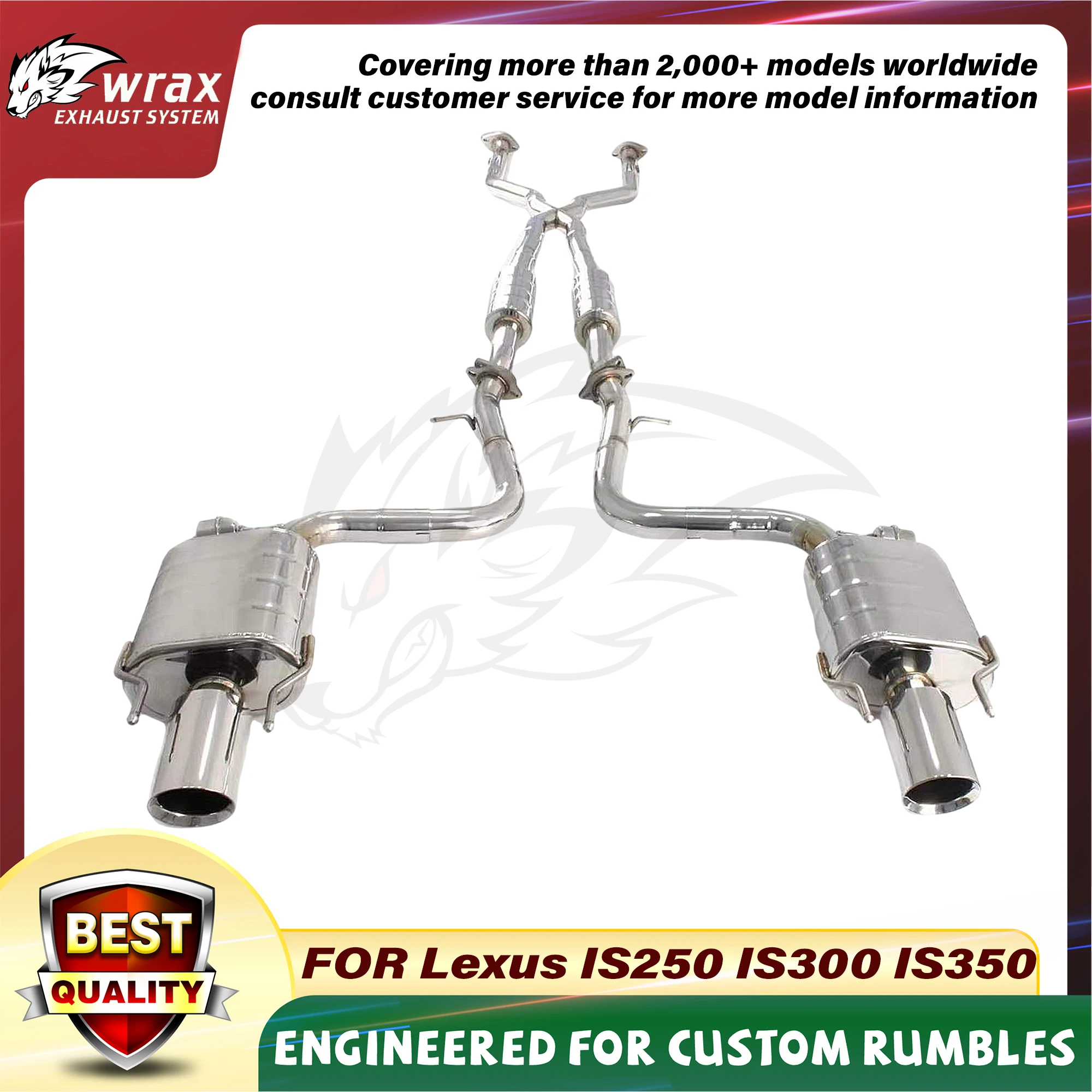 

WRAX Sport Catback for Lexus IS250 IS300 IS350 Exhaust System SS Muffler Adjustable Valve Switchable Sound