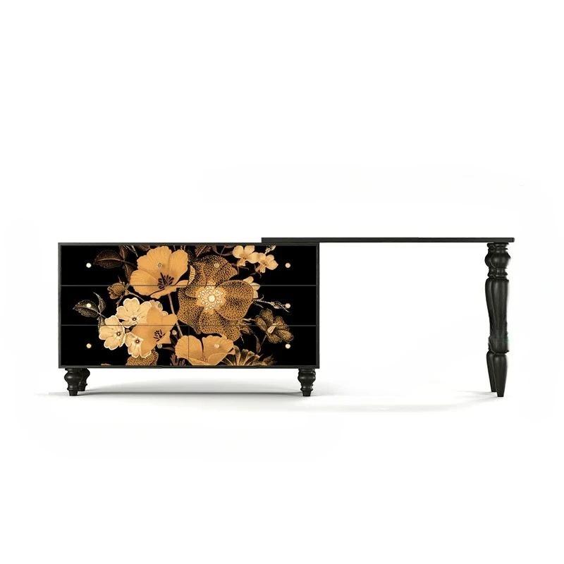 French Chinese style home entrance cabinet household bedroom dresser living room multi-functional locker solid wood