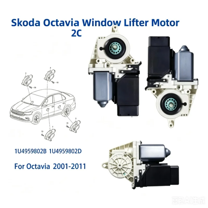 Window Regulator Motor Power Window Lifter Motor For Skoda Octavia 2001-2011 OE 1U4959801B 1U4959802B Auto Window Lift Control M
