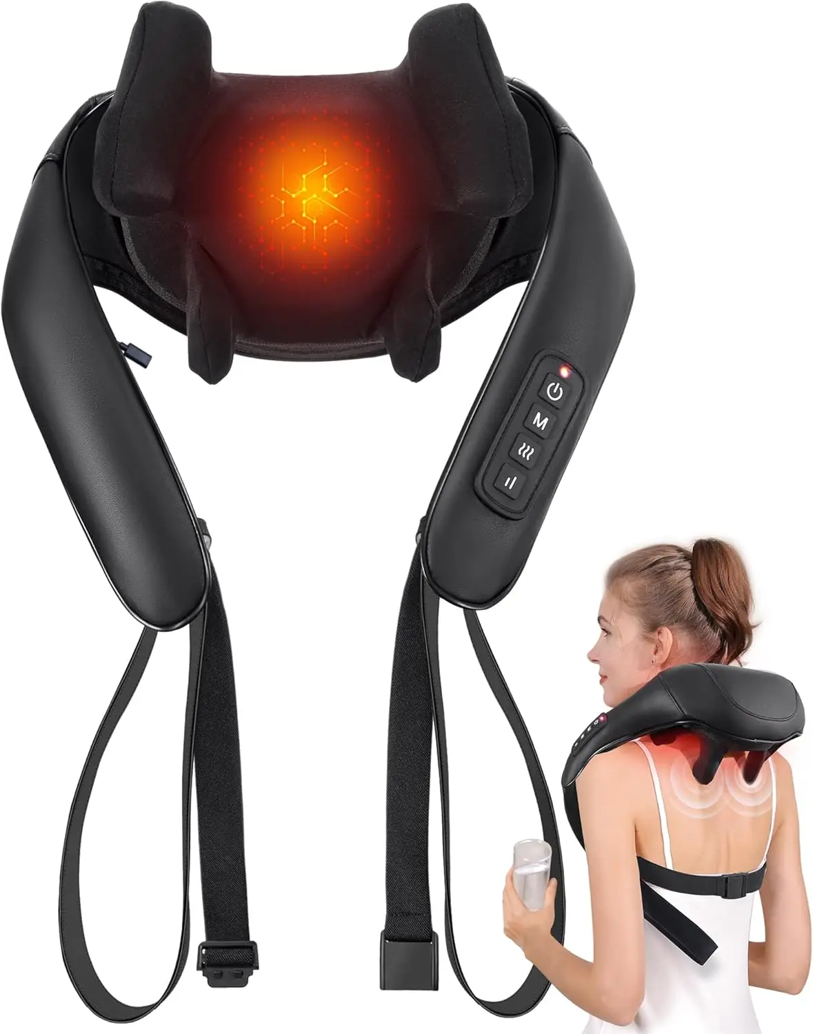 

Cordless Shiatsu Massager with Heat, Deep Tissue Kneading for Neck, Back, Shoulder Pain Relief - Perfect Gift