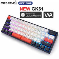 SKYLOONG NEW GK61 Custom QMK Firmware VIA Mechanical Keyboard 60% Hot Swappable Switches RGB Mini O-Ring Gasket Gaming Keyboards