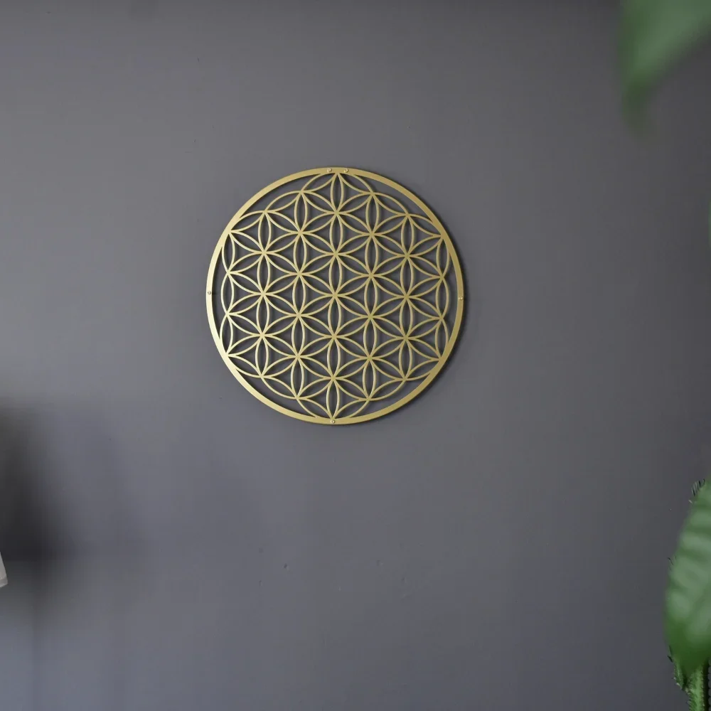Metalowa grafika ścienna Flower of Life - oszałamiający dekor w kształcie lotosu do sypialni i salonu, idealna dekoracja nad kanapą — zdjęcie 4