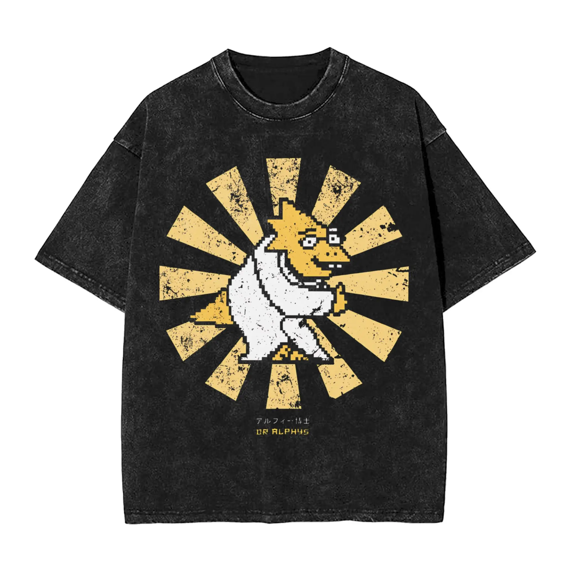 

Промытая футболка Harajuku Undertales, хлопковые футболки Dr Alphys, модная крутая футболка для мужчин, летние забавные повседневные топы Y2K