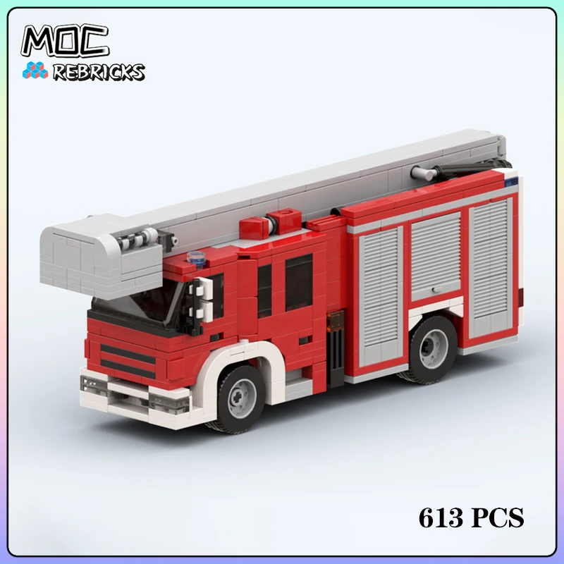 

City Series MOC Bricks Fire Engine Platform Building Block Model Kits DIY Puzzle Assembling Display Toys Christmas Gifts