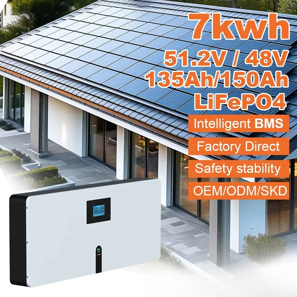 Battery All-in-One Inverter Sunwave Solar Power Rack Mounted 7-8kwh 51.2V/48V 135Ah/150Ah LiFePO4 Battery  Energy