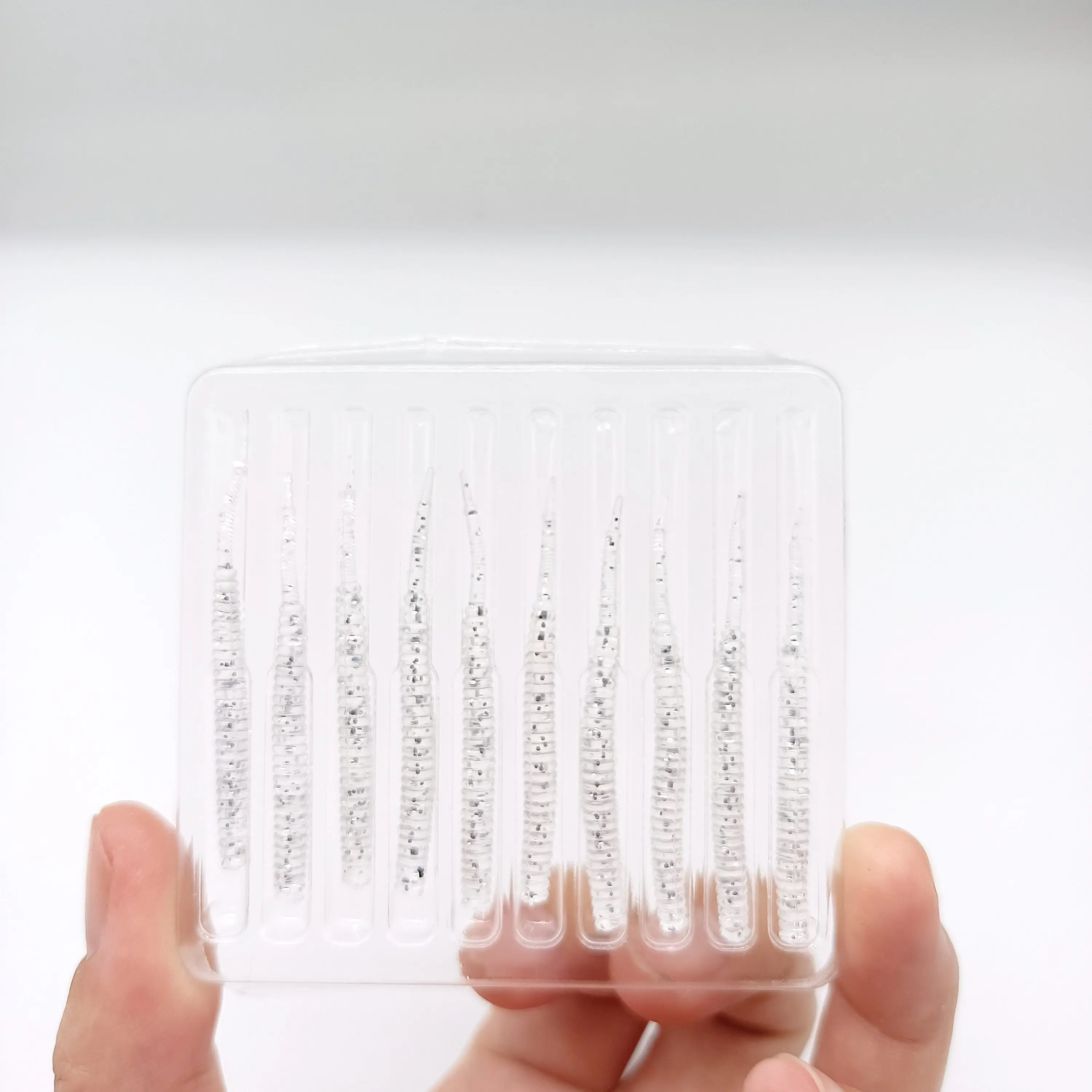 DUODUOYU 10 TEILE/LOS Kleine Weiche Angeln Locken 0,4g/40mm Wobbler Künstliche Nadel Schwanz Silikon Köder Wurm köder Angelgerät – Detail 12