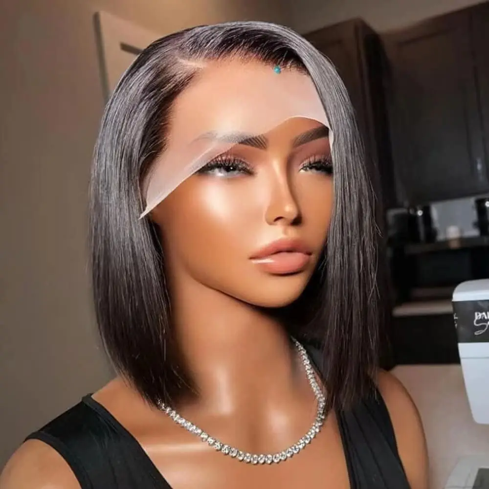 

Straight Bob Wigs 13x4 Lace Frontal Human Hair Wig Pre Plucked with Baby Hair 100% Real Human Hair Wigs 4x4 Lace Short Bob Wig