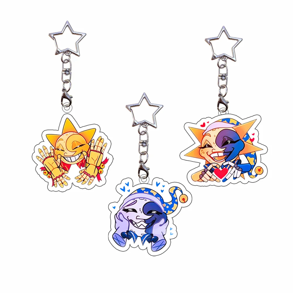 for Hot New FNAF Game Peripheral Eclipse Sun Moon Acrylic Keychain Q Version Ornament Cute Exquisite Gift Backpack Accessories