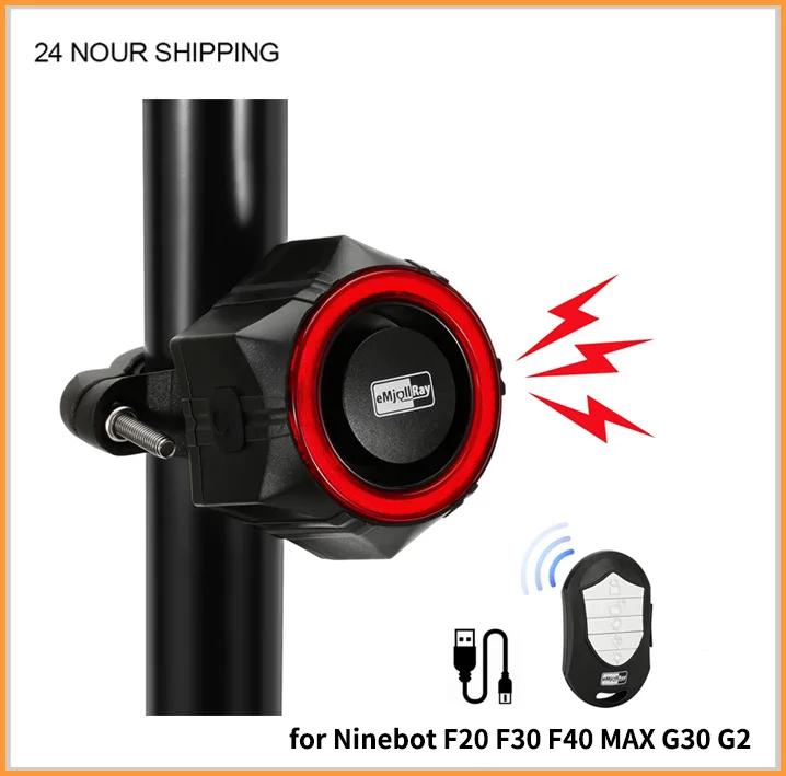 Wireless Anti-Theft Electric Scooter Burglar Alarm  Control 110dB Vibration Sensor for Ninebot Max G30 G30D G2 F20 F30