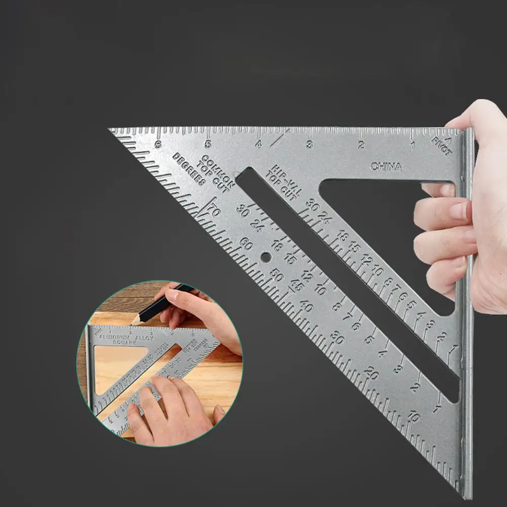 90 Degree Thickening Angle Rule Triangle Rule  Aluminum Alloy Carpenter Measurement Square Ruler Layout Tool Measurement Tool