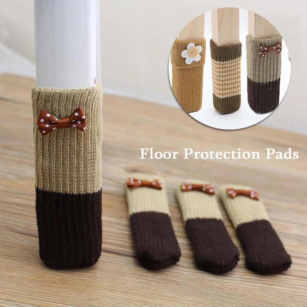 

4Pcs/lot Cloth Furniture Leg Wool Chair Foot Cover Floor Protection Pads Floor Protector Table Leg Foot Cover