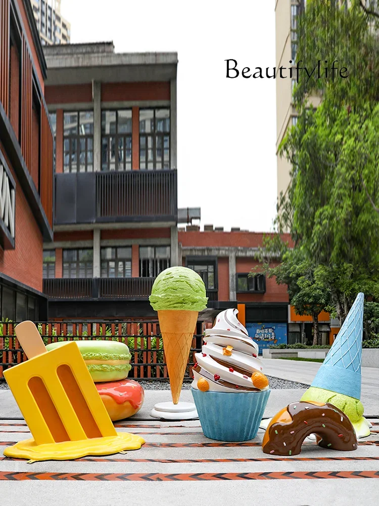 Dessert Shop Decoration Simulation Ice Cream Ice Cream Mall Donut Large Sculpture Model