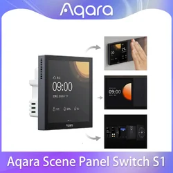 Aqara Smart Scene panel Switch S1 3.95 inch Touch Screen Voice Light Control AI Gesture Recognition For HomeK Aqara Home App