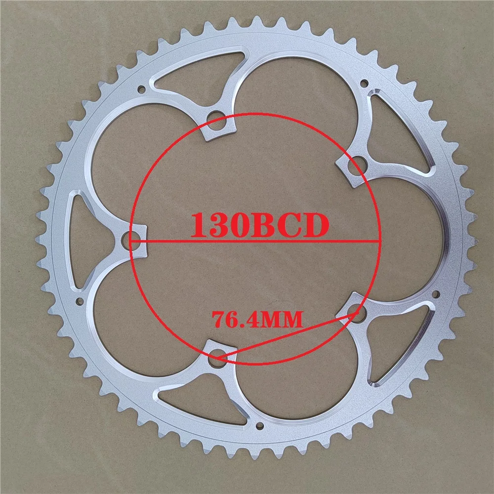 Folding Bicycle Chainwheel Road Bike BCD 130 Hollow Crown MTB Parts Aluminum Alloy Silver 130BCD 48T 50T 52T 53T 56T 7-11 Speed