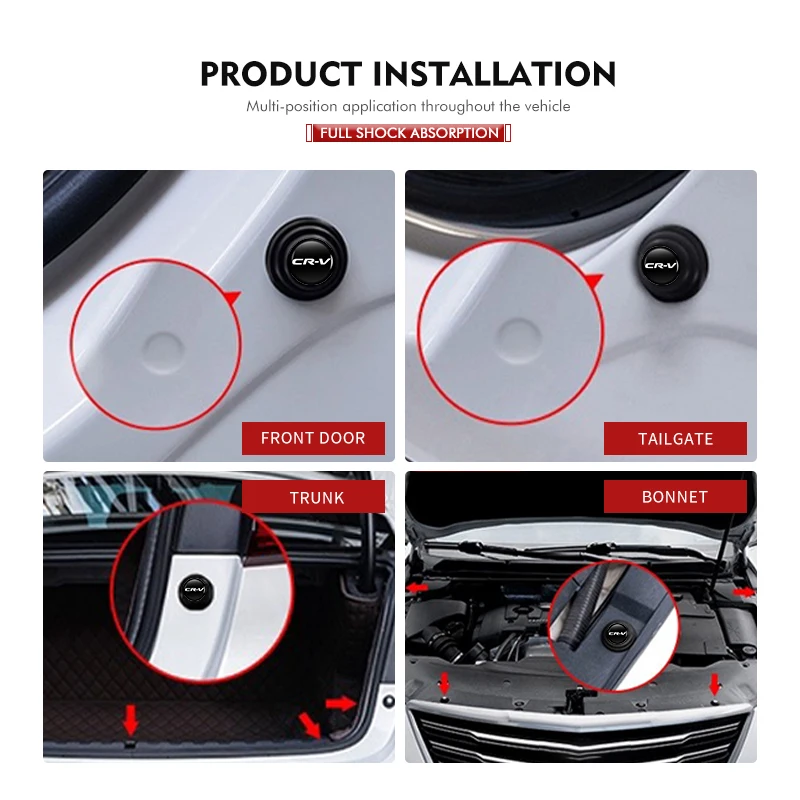 8pcs Car Door Closing Silicone Pad Shock Absorbing Pad Stickers For Honda typer civic 4d 10th gen 8th gen 2018 2019 2017 view 5