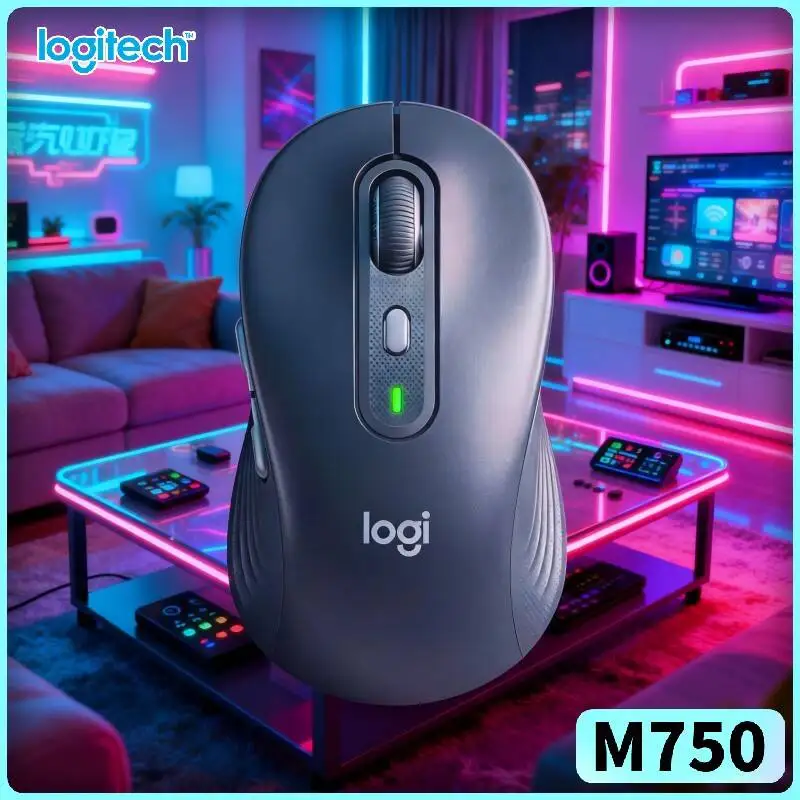 M750 Ergonomic Office Mouse - 4000 DPI Precision Recycled Build SmartWheel Scrolling 10m Range 20-Month Battery Business Ready