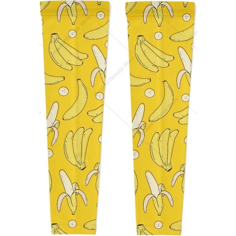 Banana UV Sun Protection Arm Sleeves for Women Men, Cooling Sports Sleeves for Golf, Running, Cycling, Hiking