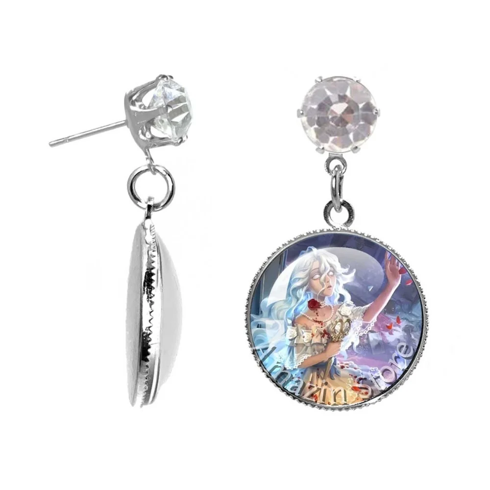 20mm Round Earring Game Identity V Bloody Queen Anime Glass Pendant Jewelry Accessories For Fans Decoration Gift JD023