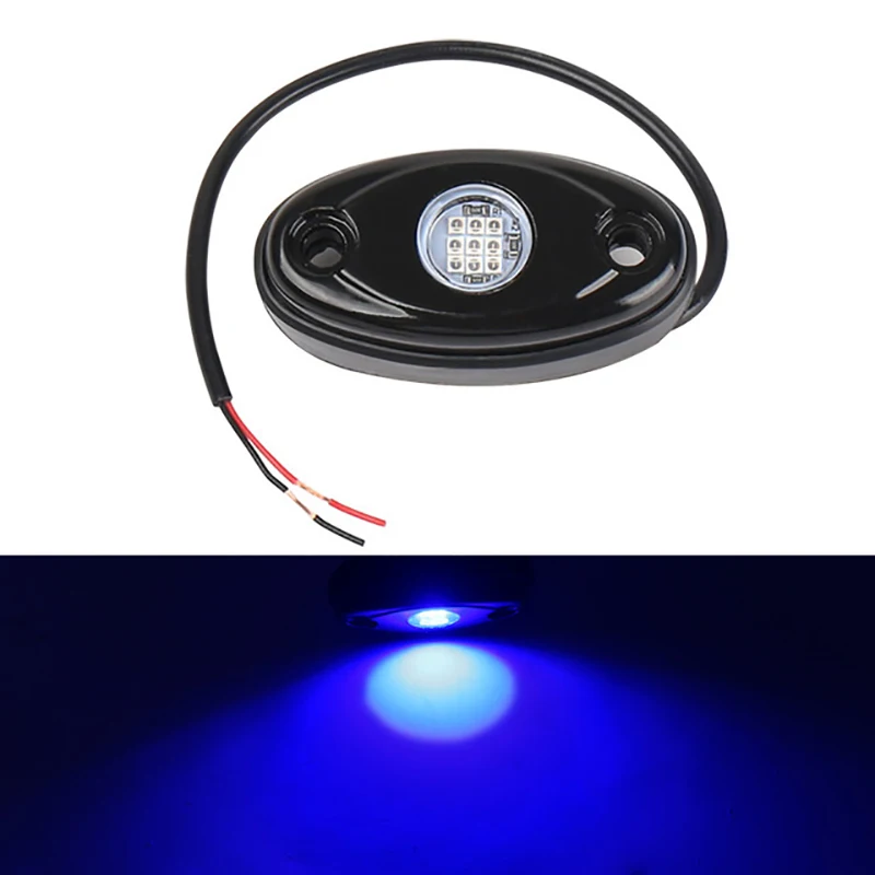AU16-4Pcs 9LED Super Bright Rock Light Kit LED Waterproof LED Neon Underglow Light For Off Road Truck Boat