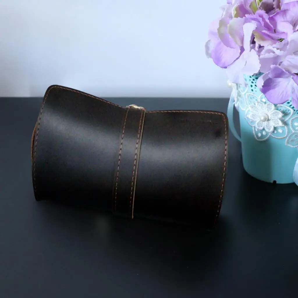 Soft Velvet Interior Watch Case Organizer Roll Leather Travel Box for Men Jewelry Display Storage