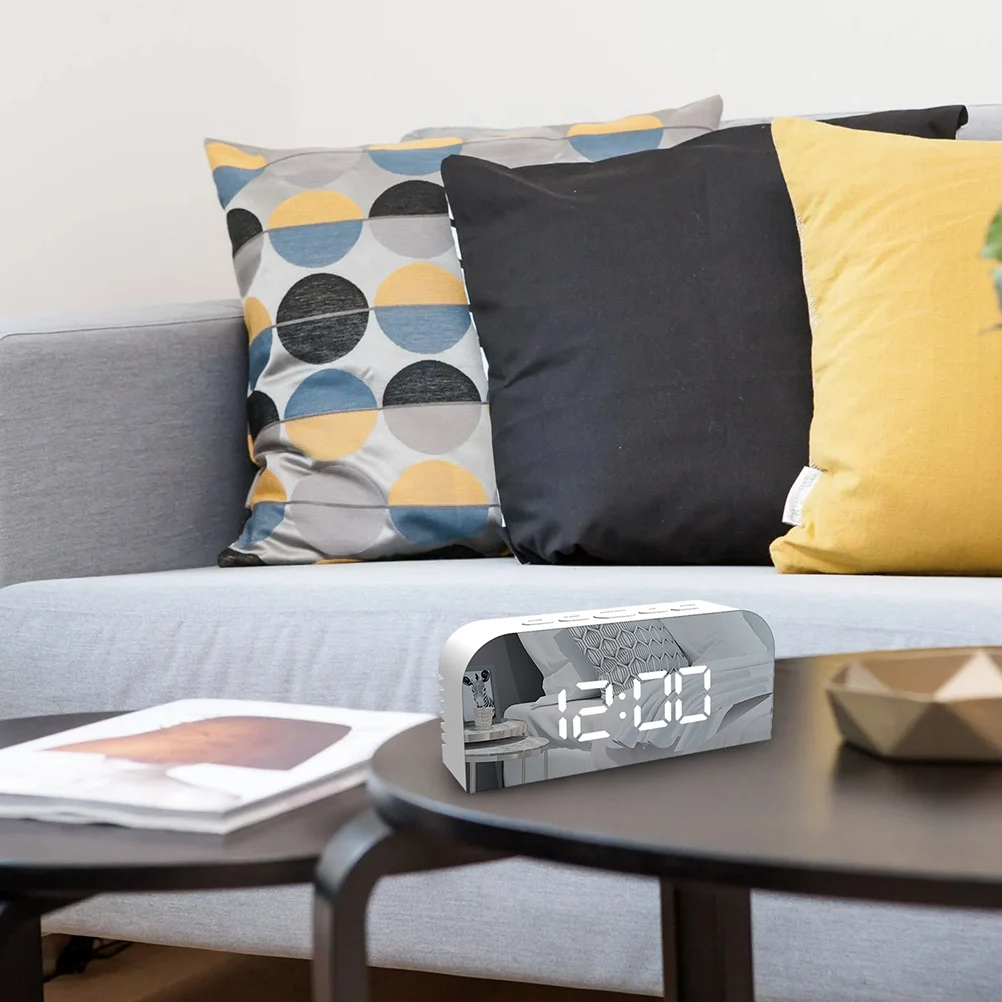 

Alarm Clock Electronic Clock LED Large Screen Brightness Adjustable Nap Function Compact Size Home Travel Bedside Mirror