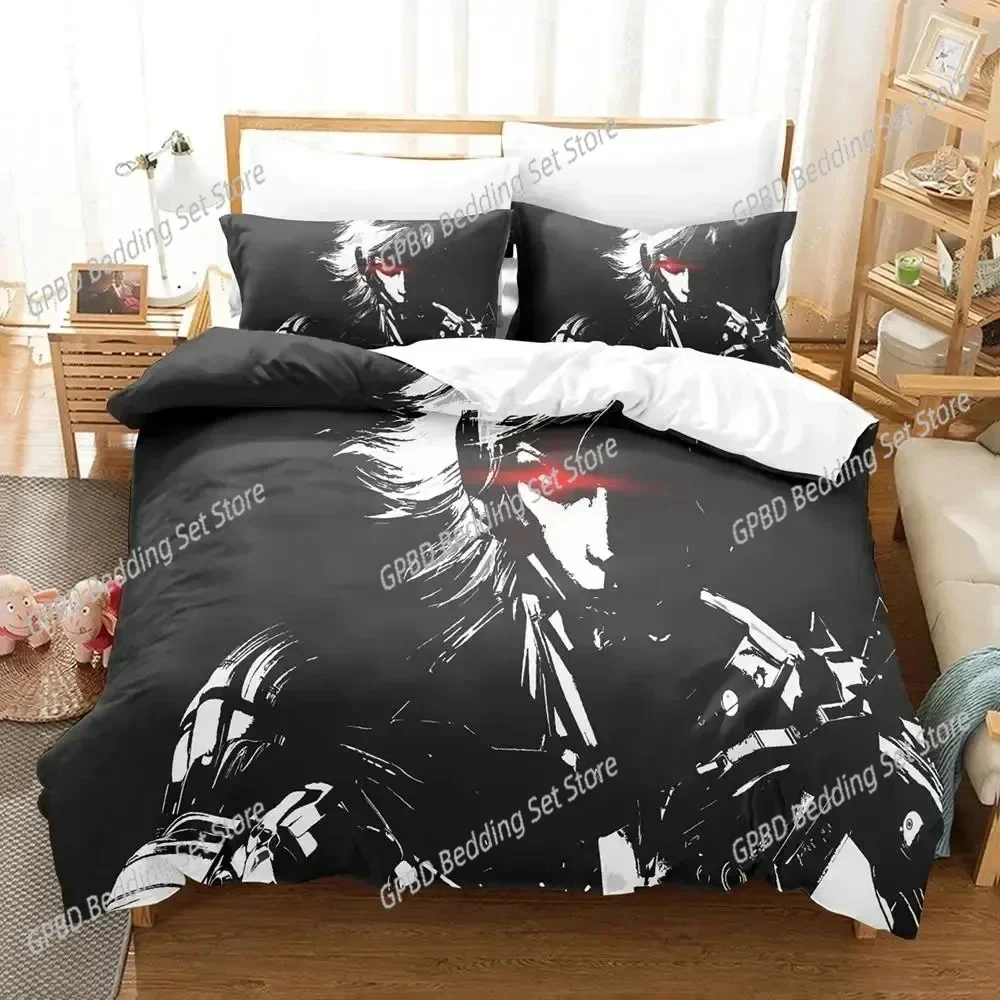 Anime METAL GEAR RISING REVENGEANCE 3D Bedding Set Duvet Cover Pillowcases Single Twin Full King Size Home Decor Quilt Boys Gift