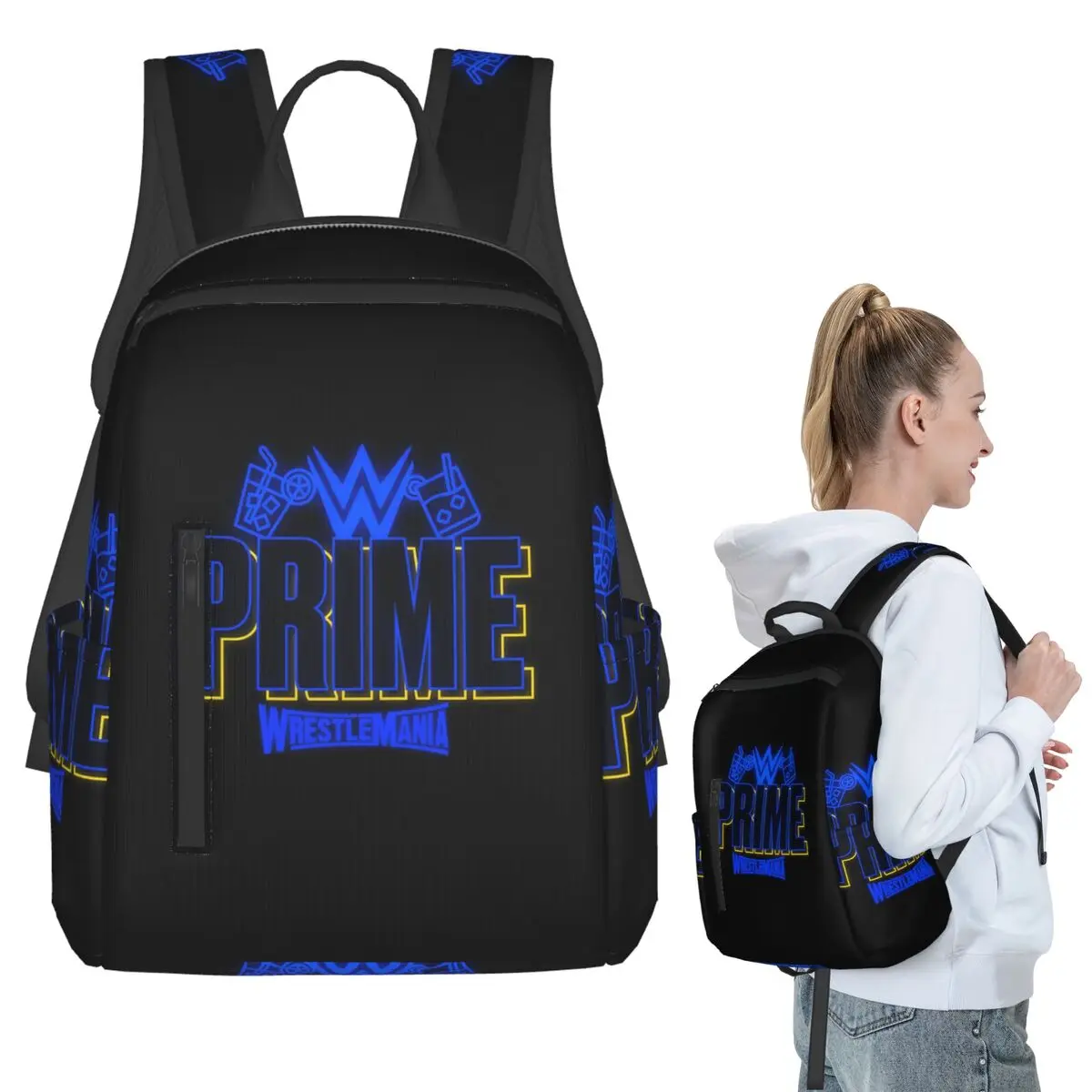 Mochila Escolar Prime Hydration Logan Paul Wrestlemania con Luz de Neón, Mochila para Estudiantes, Bolsa Escolar para Niños, Bolsa de Hombro para Computadora