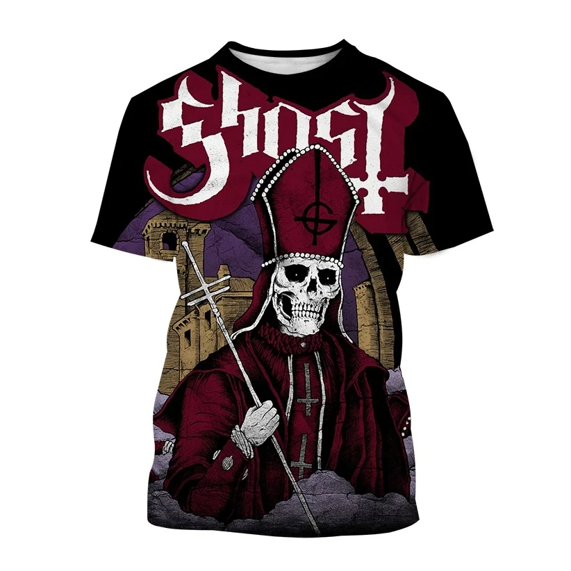 New Ghost Band 3D Print T-Shirts Men Women Casual Fashion Streetwear Oversized Short Sleeve T Shirt Male Tees Tops Man Clothing