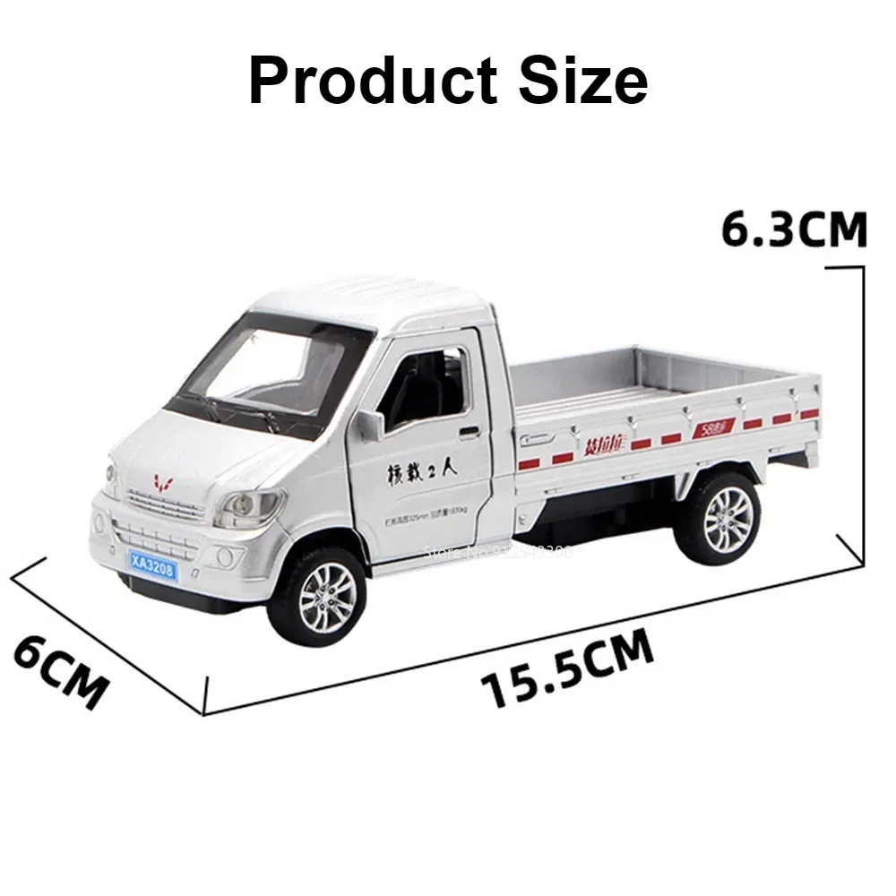 Wuling Glory Truck Toy Model Car, vehículo de transporte fundido a presión de aleación, luz de sonido, Pull Back decorativo para niños, regalos de cumpleaños, 1:32