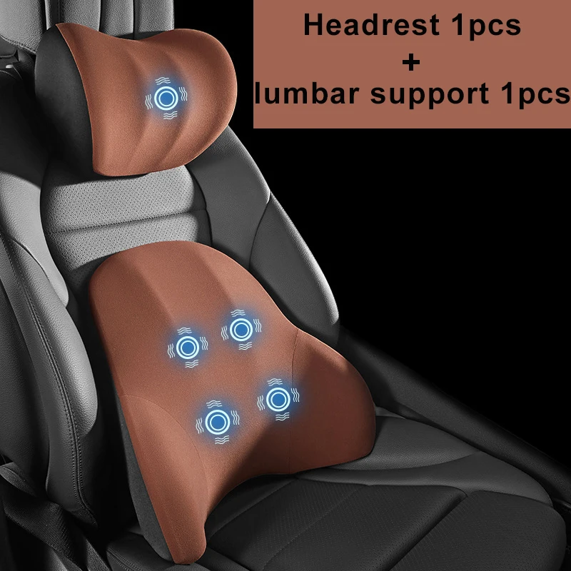 Pu Lederen Auto Lumbale Ondersteuning Pad Traagschuim Auto Nek Kussen Hoofd Taille Rug Ondersteuning Auto Hoofdsteun Rugkussen Autostoel Kussen
