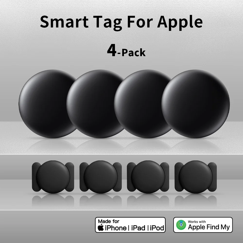 

4-Pack IOS Location Tracking Smart Tag for Apple Find My Key Bag Finder Tracker Kits With Strong Magnetic Suction Silicone Shell