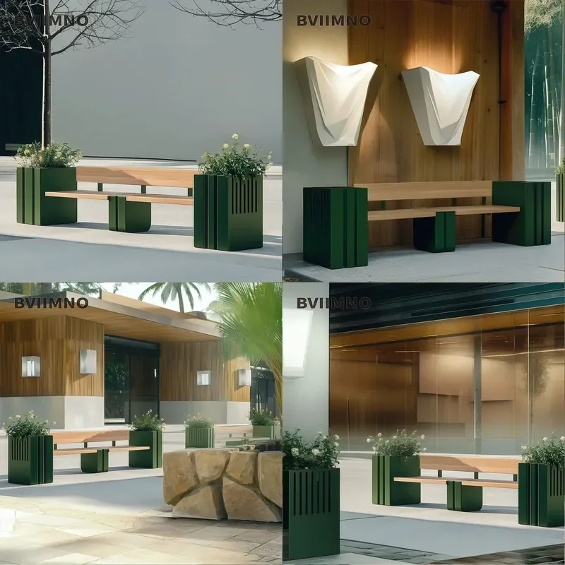 For Indoor Long Flower Box Bench Light Luxury Wrought Iron Green Plant Planter Coffee Shop Exhibition Hall Partition