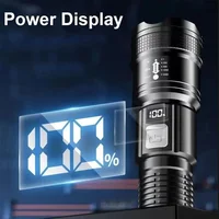 High Strong Power Led Flashlights 300000LM Tactical Torch with Display Light USB Charging Camping Fishing Defensa Zoom Lantern 5