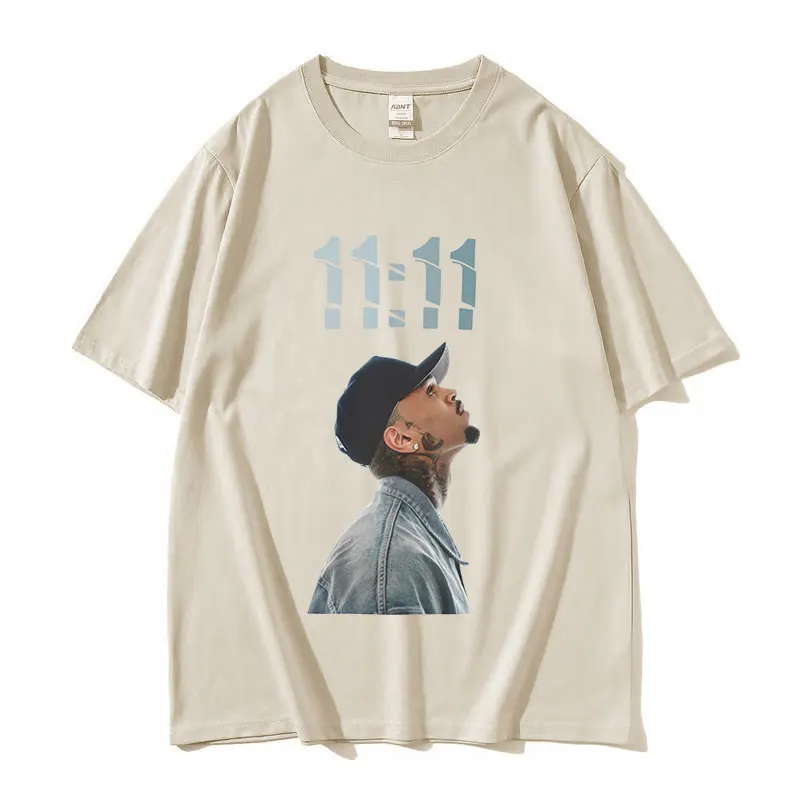 Chris Brown 11:11 Tour 2024 Print T Shirts Male Hip Hop Fashion Short Sleeve T-shirt Unisex Oversized Cotton Tshirt Streetwear